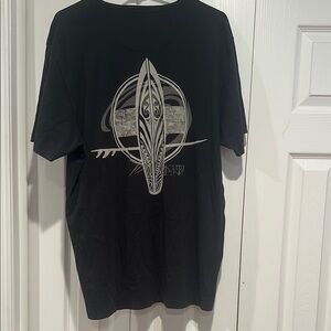 Black Short Sleeve Tee with Geometric Graphic